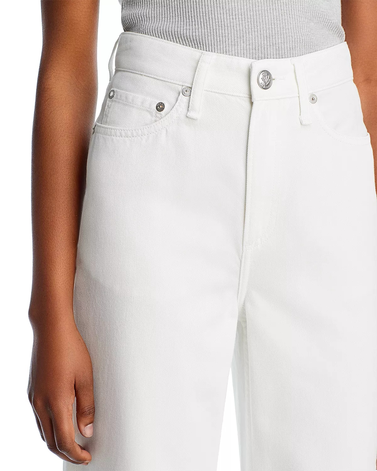 Featherweight Logan High Rise Jeans in Optic White - 6
