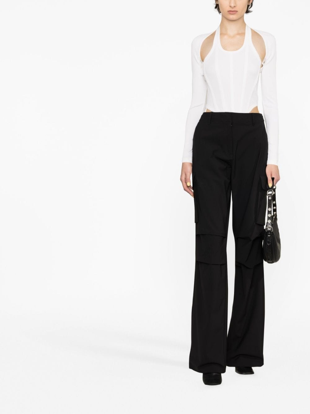 wide-leg cargo trousers - 2
