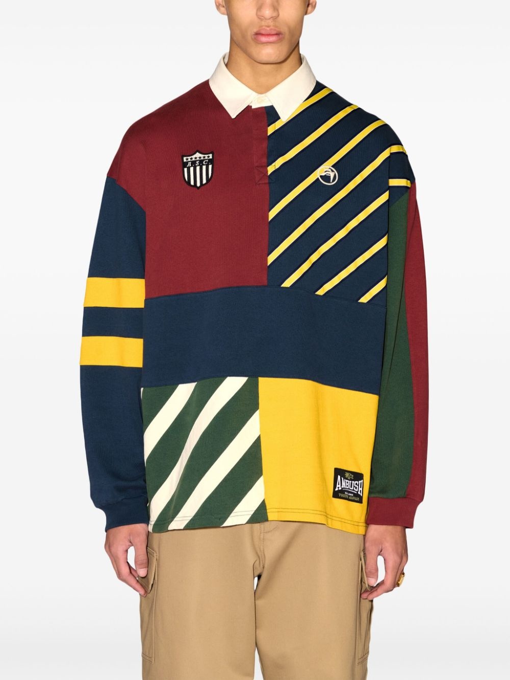patchwork polo shirt - 3
