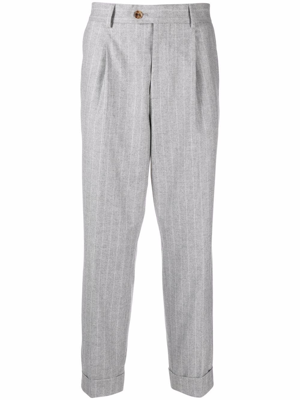 pinstripe straight-leg tailored trousers - 1