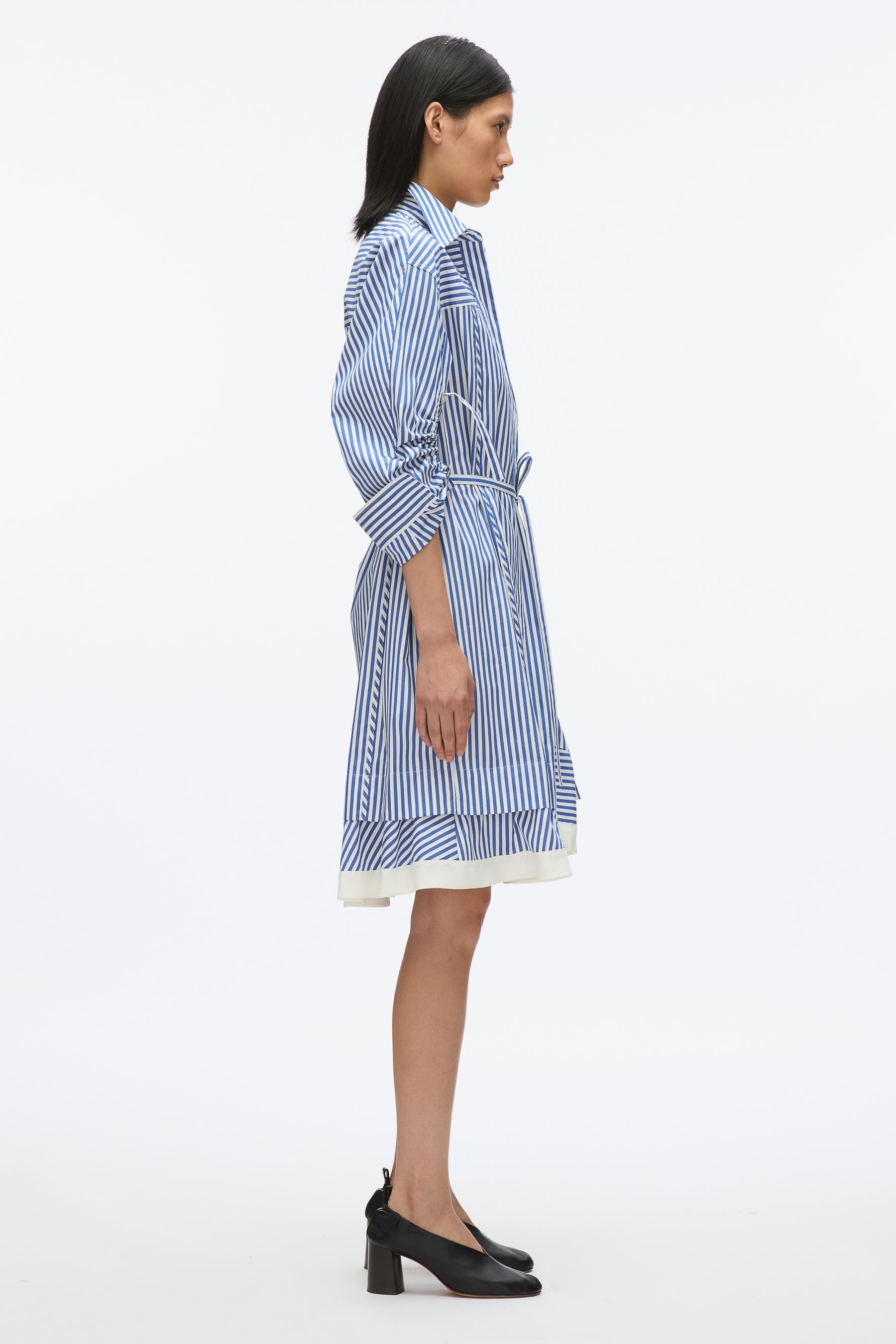 Stripe Shirt with Cascade Sleeves - 3
