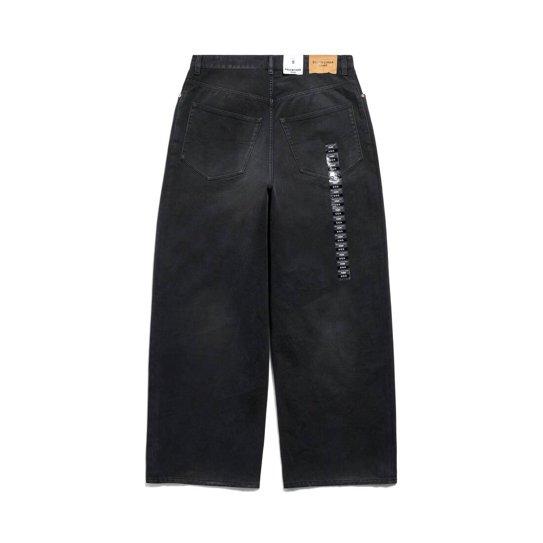 BALENCIAGA Denim Size Sticker Baggy Pants in Black | REVERSIBLE