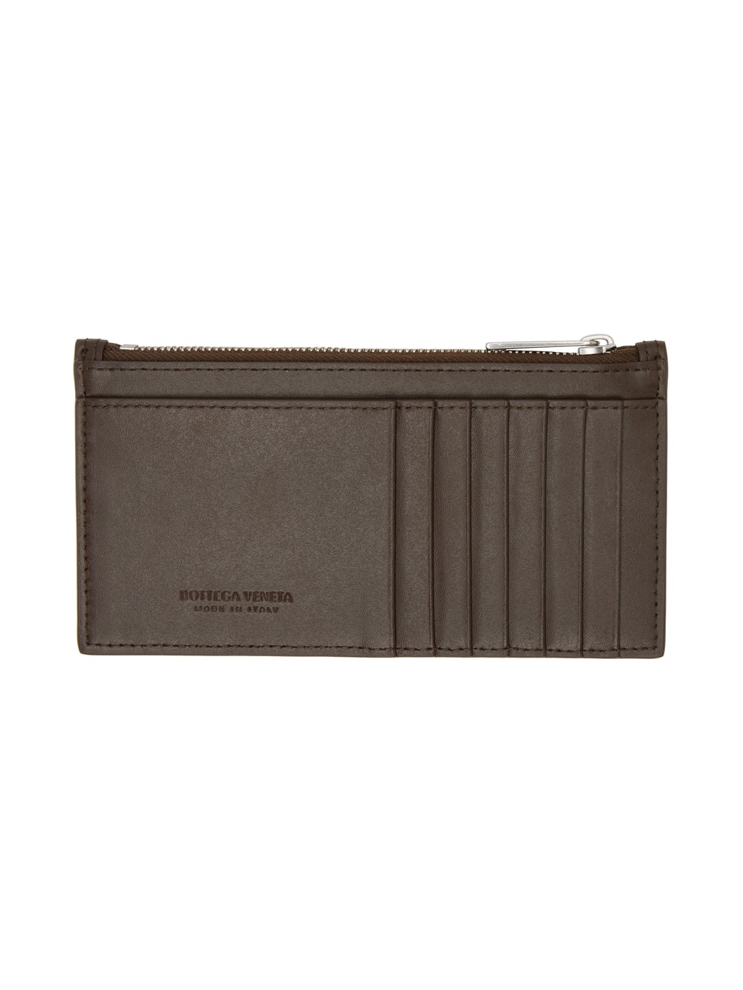 Brown Long Cassette Zippered Card Holder - 2