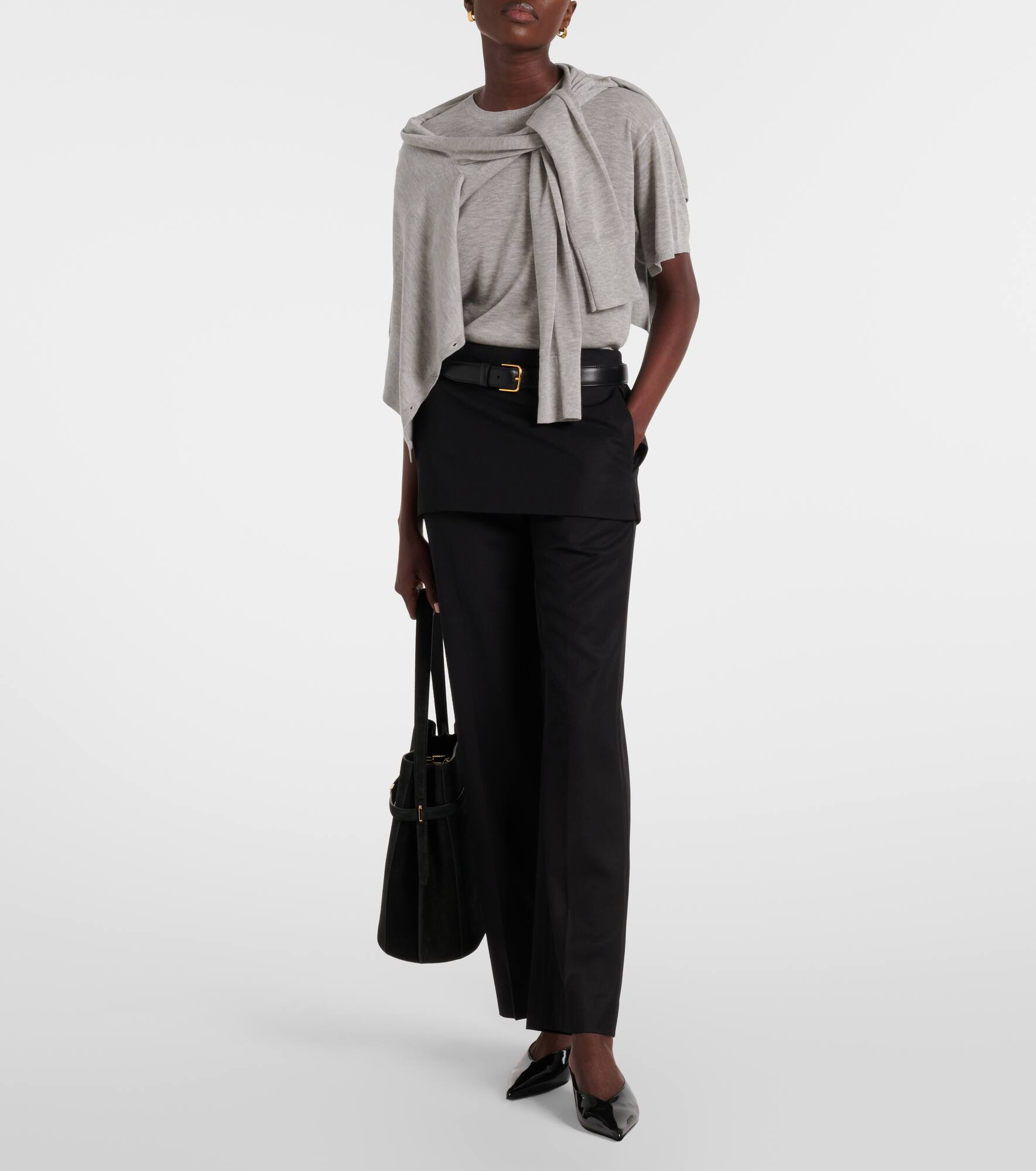 Suede bucket bag - 5