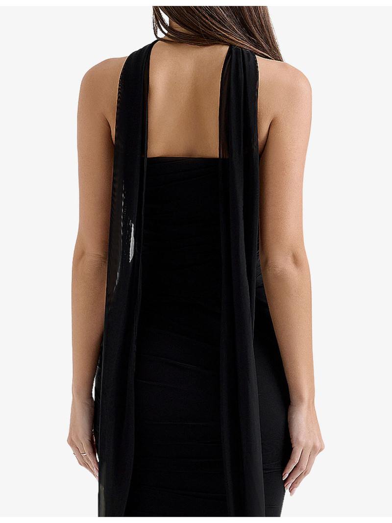 Hallie strapless stretch-woven corset with neck scarf 4