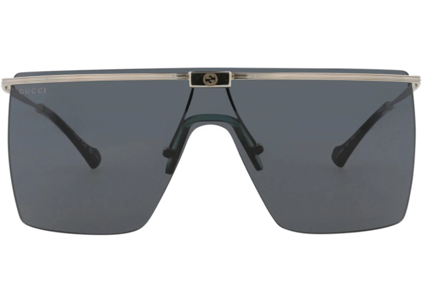 Gucci Sunglasses Shield-Frame Metal Silver Silver Grey (GG1096S-30013075-001) - 1