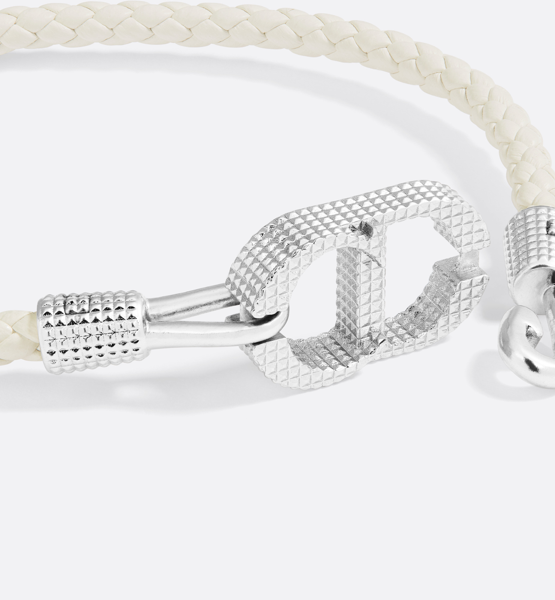 CD Icon Braided Leather Bracelet - 3