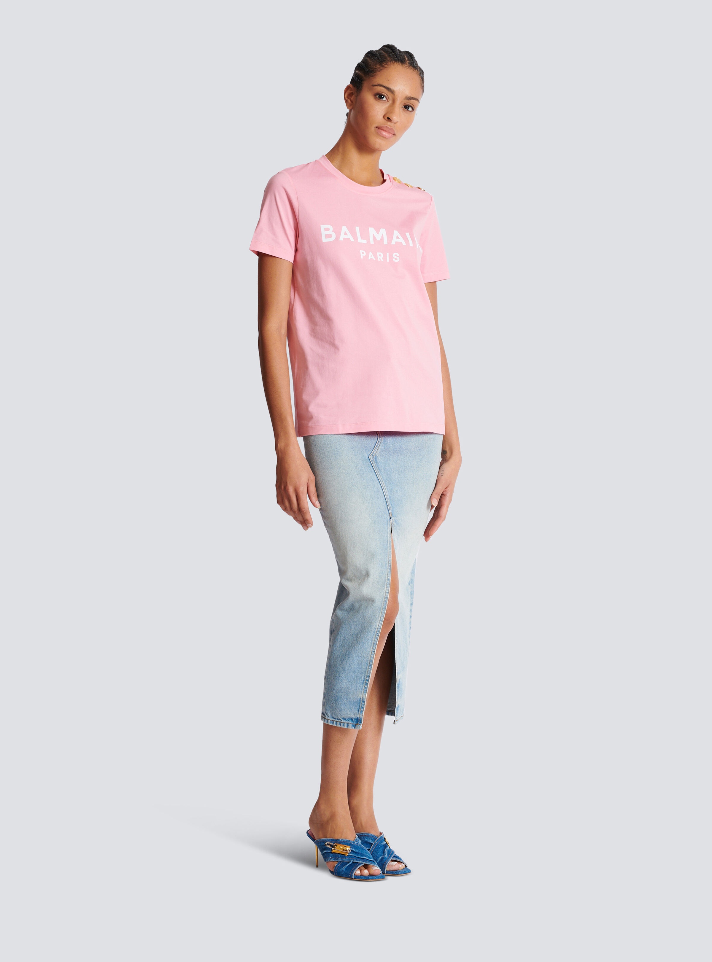 T-shirt with Balmain Paris print - 3
