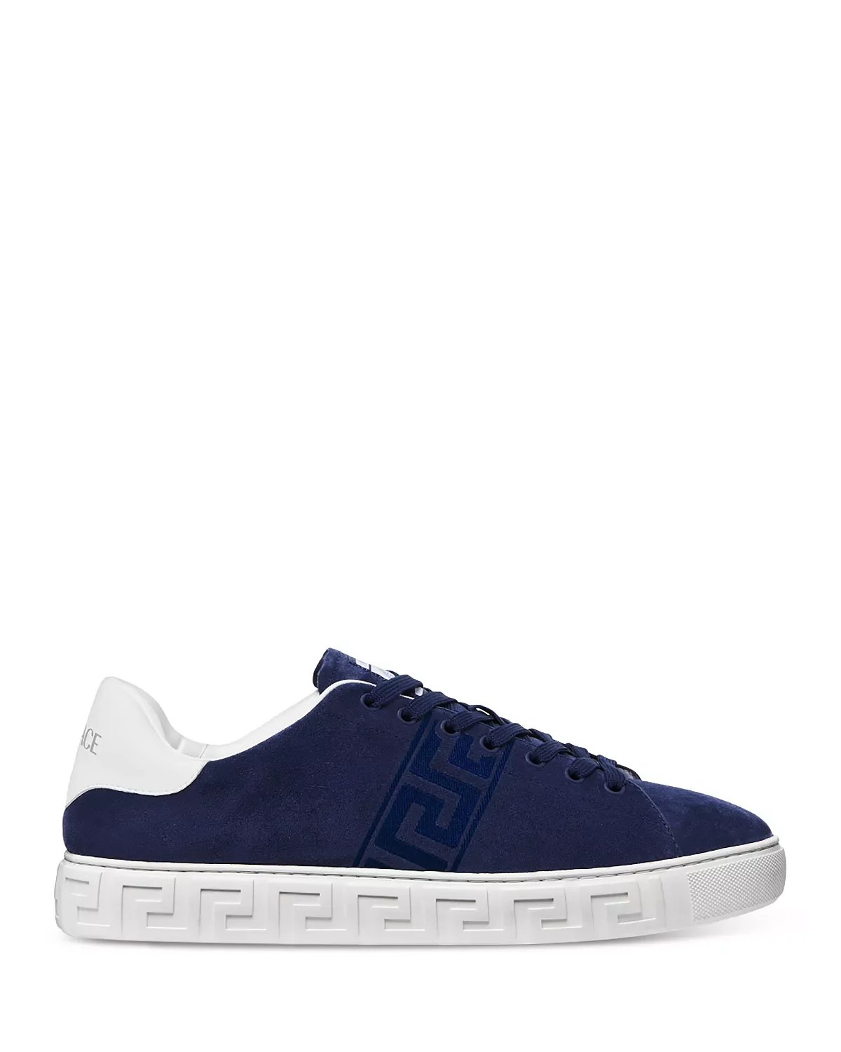 Men's Embroidered La Greca Suede Sneakers - 1
