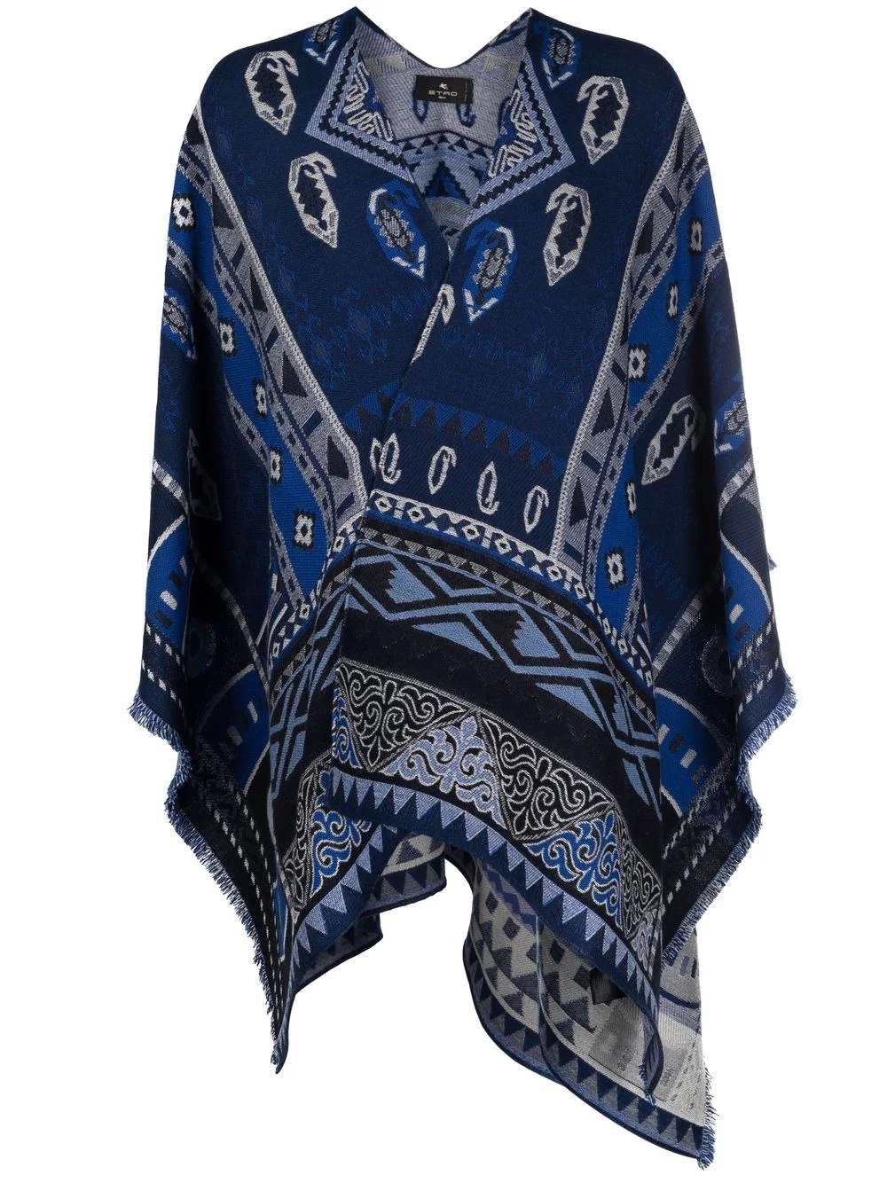 Aztec-print asymmetric scarf - 1