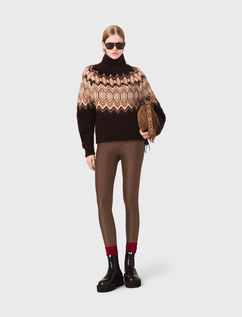 maje Fair Isle high-neck sweater outlook