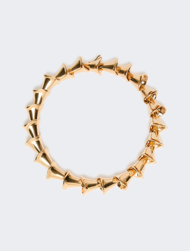 Choker necklace with floral elements - gold 1