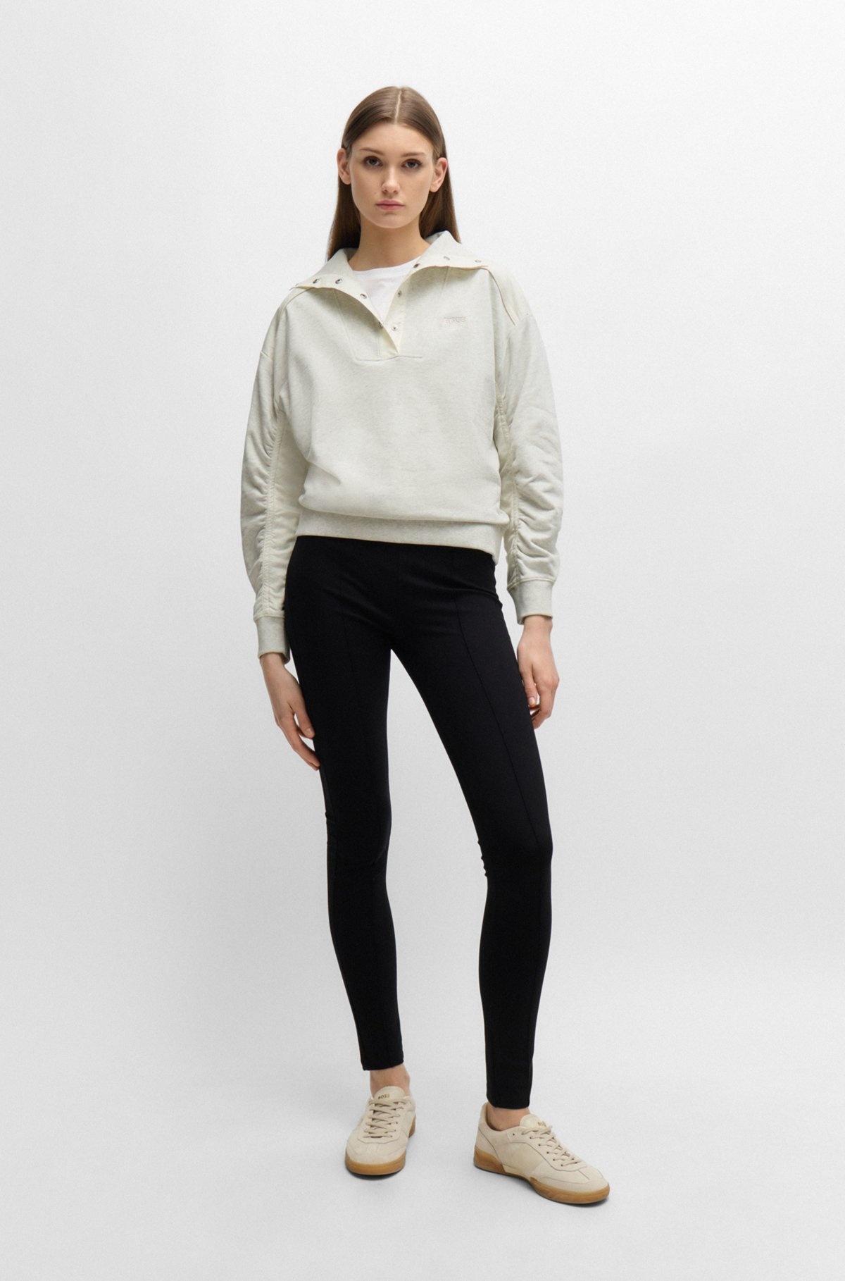 REGULAR-FIT HYBRID SWEATSHIRT WITH METALLIC TRIMS - 3