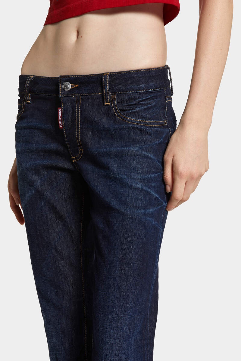 DARK URBAN WASH MEDIUM WAIST FLARE JEANS - 5