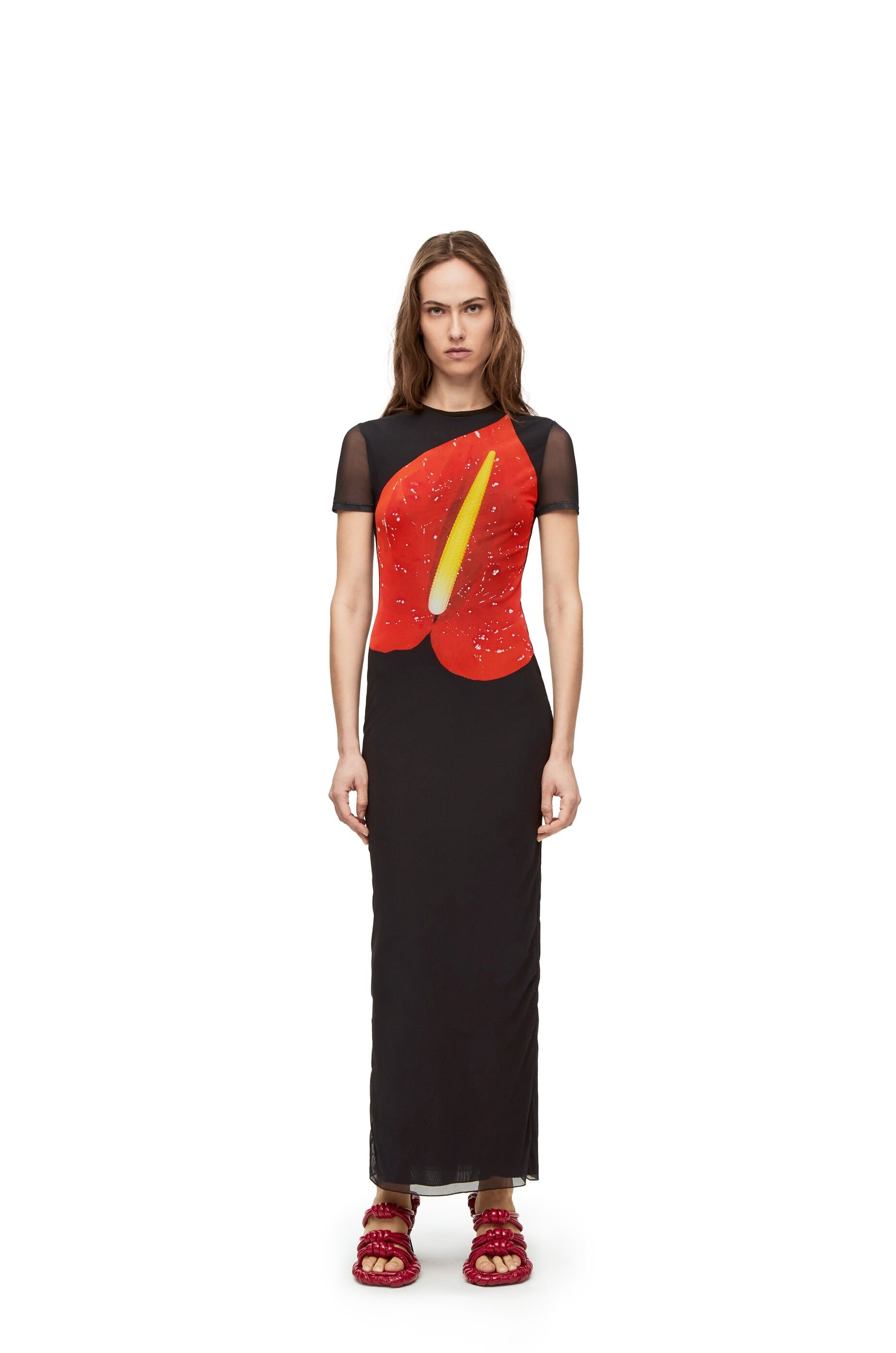 Anthurium dress in semi sheer mesh - 2