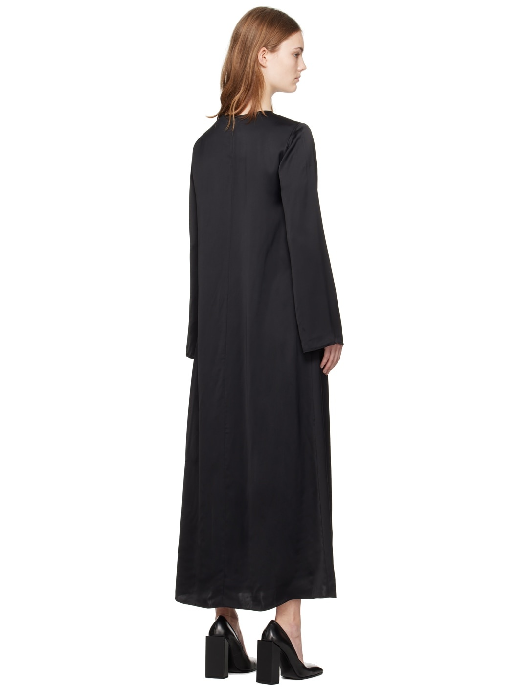 Black Crewneck Maxi Dress - 3