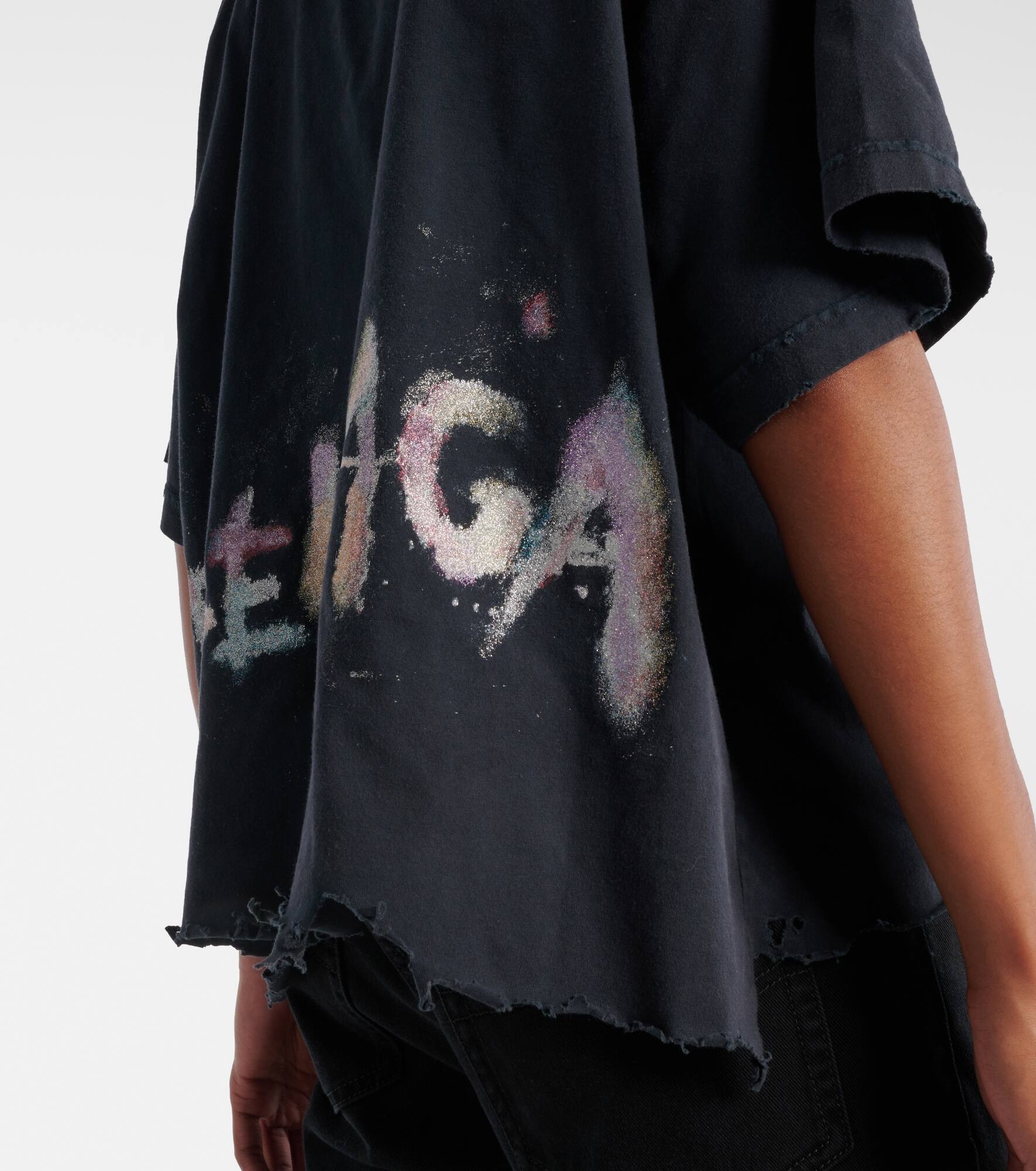 BALENCIAGA＊Tシャツ（NAIL POLISH IN JERSEY） Balenciaga Nail Polish T-shirt Medium Fit in Faded Black