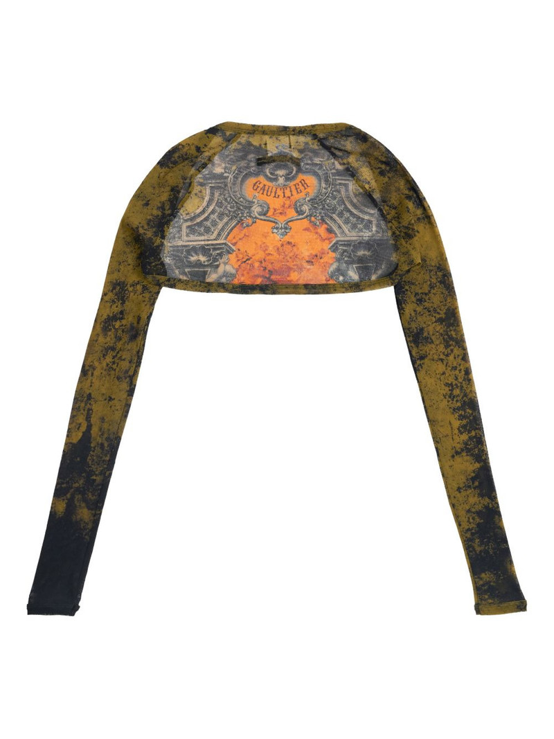 Jean Paul Gaultier Médeillon-print long-sleeve cropped jacket outlook