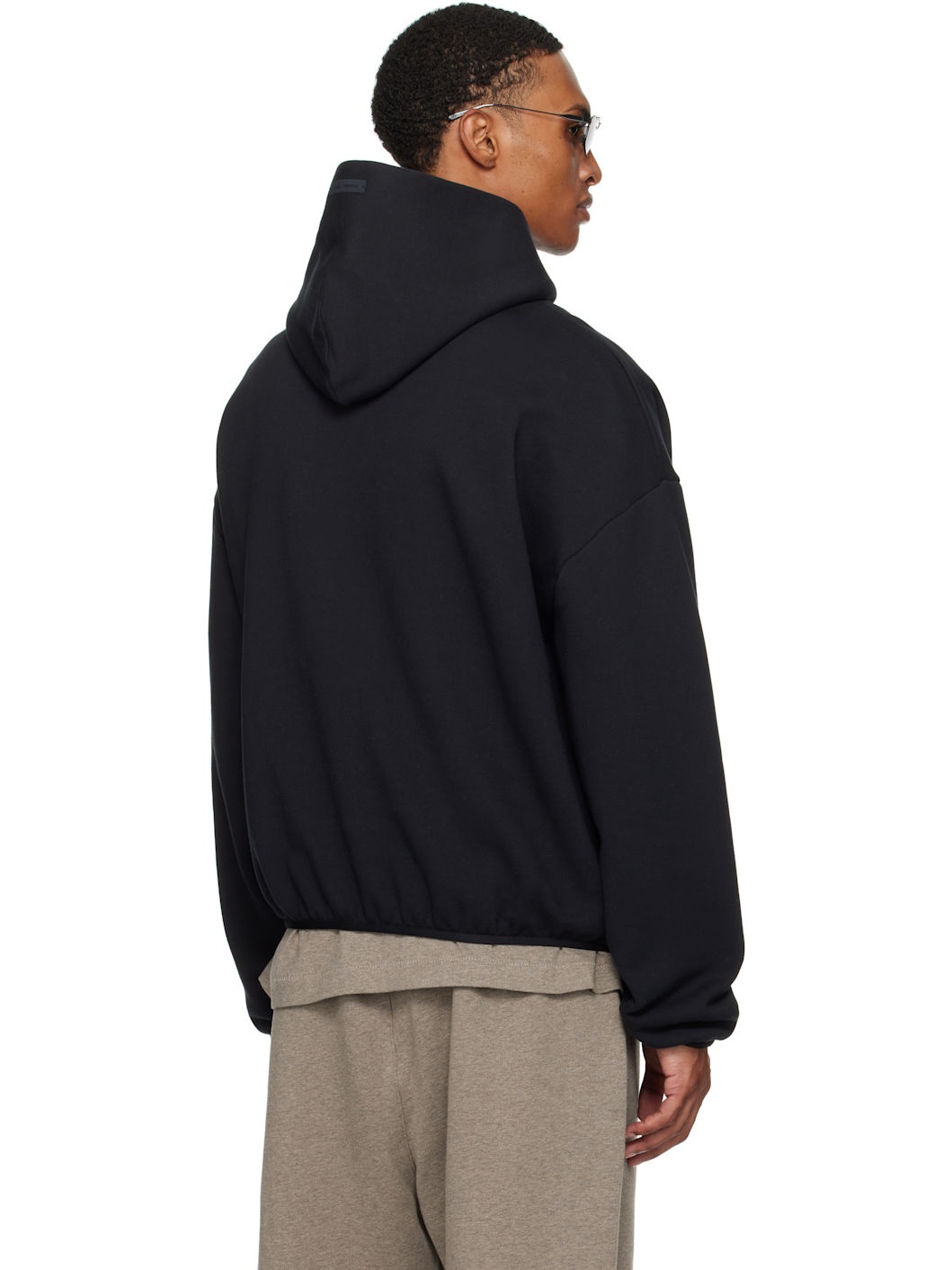 Black Modern Fit Fleece Hoodie - 3