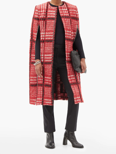 Raf Simons Punk chain-zip tartan cape outlook