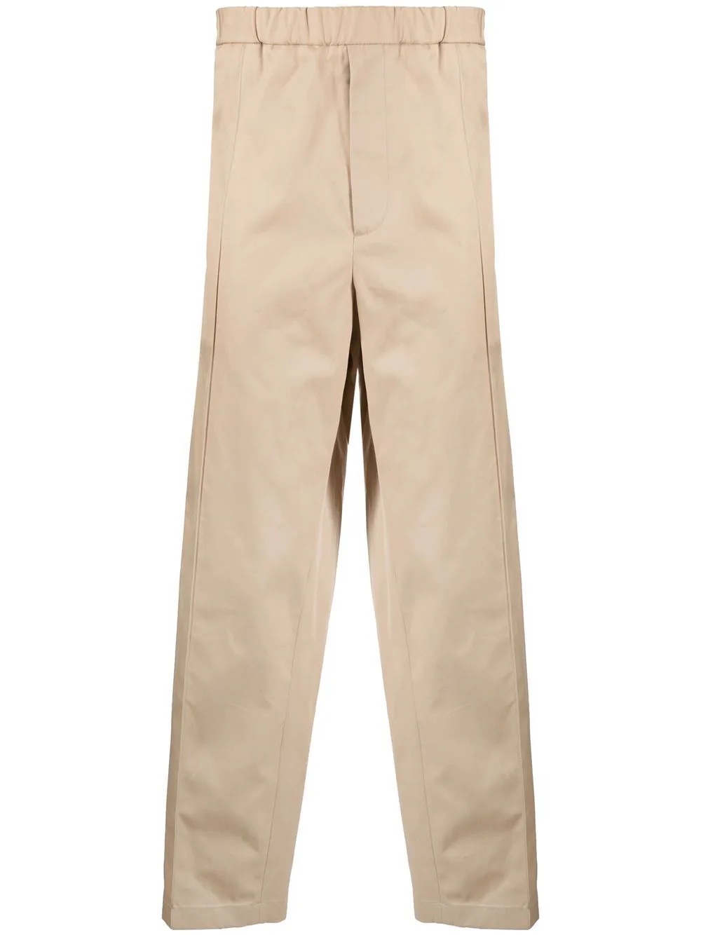 elasticated-waist straight chinos - 6