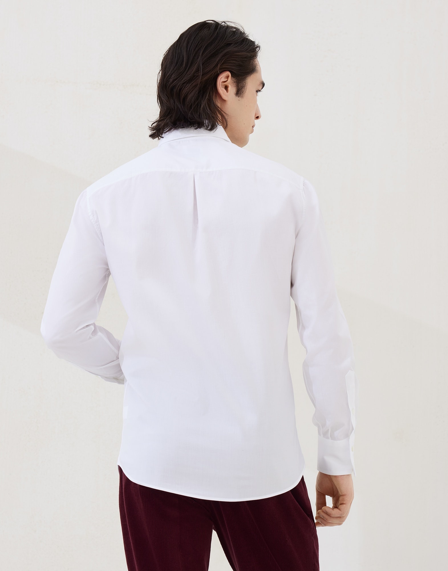 Twill basic fit shirt with spread collar - 2