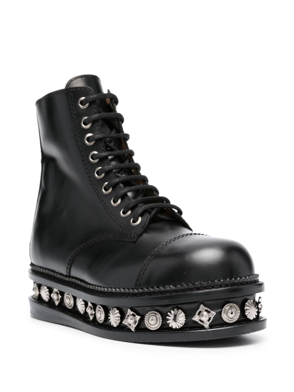 stud-embellished leather boots - 2