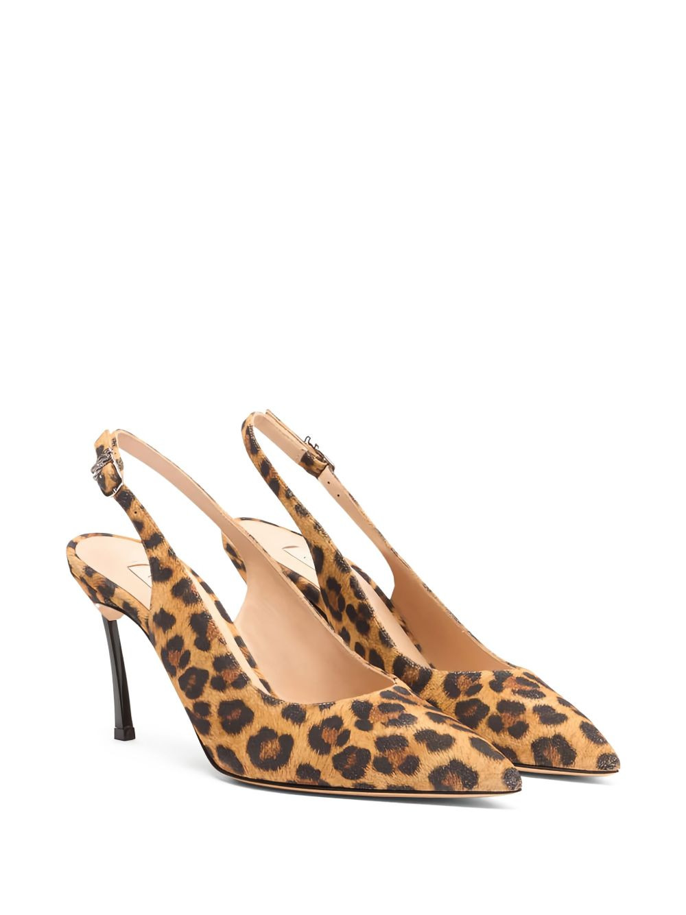 leopard-print slingback pumps - 2