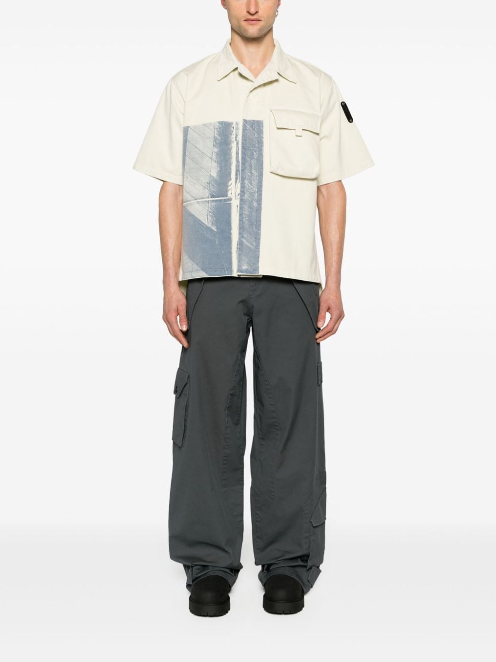Overlay cotton-blend cargo trousers - 2