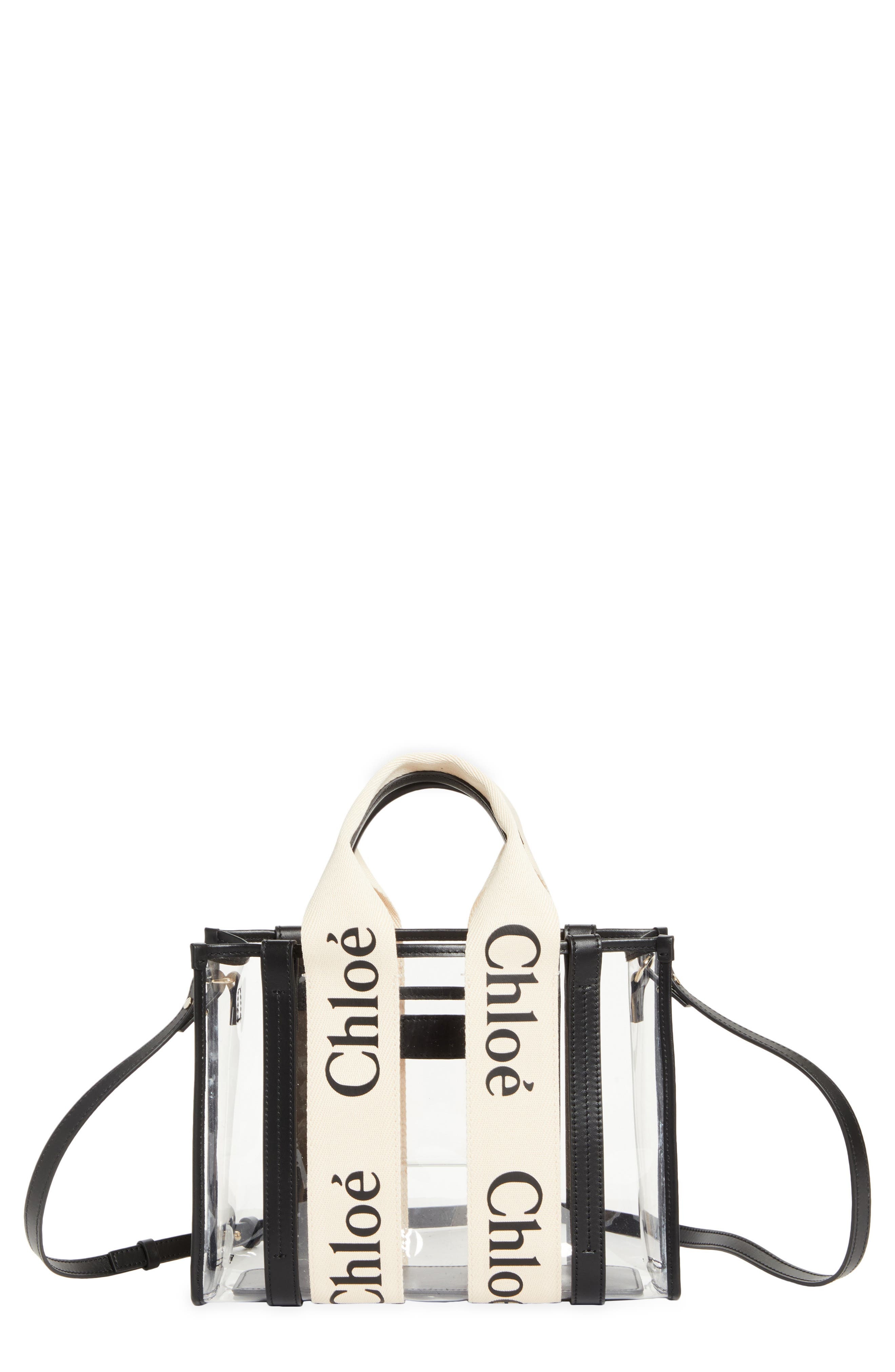 Chloé Small Woody Jelly & Leather Tote Bag in White at Nordstrom - 1