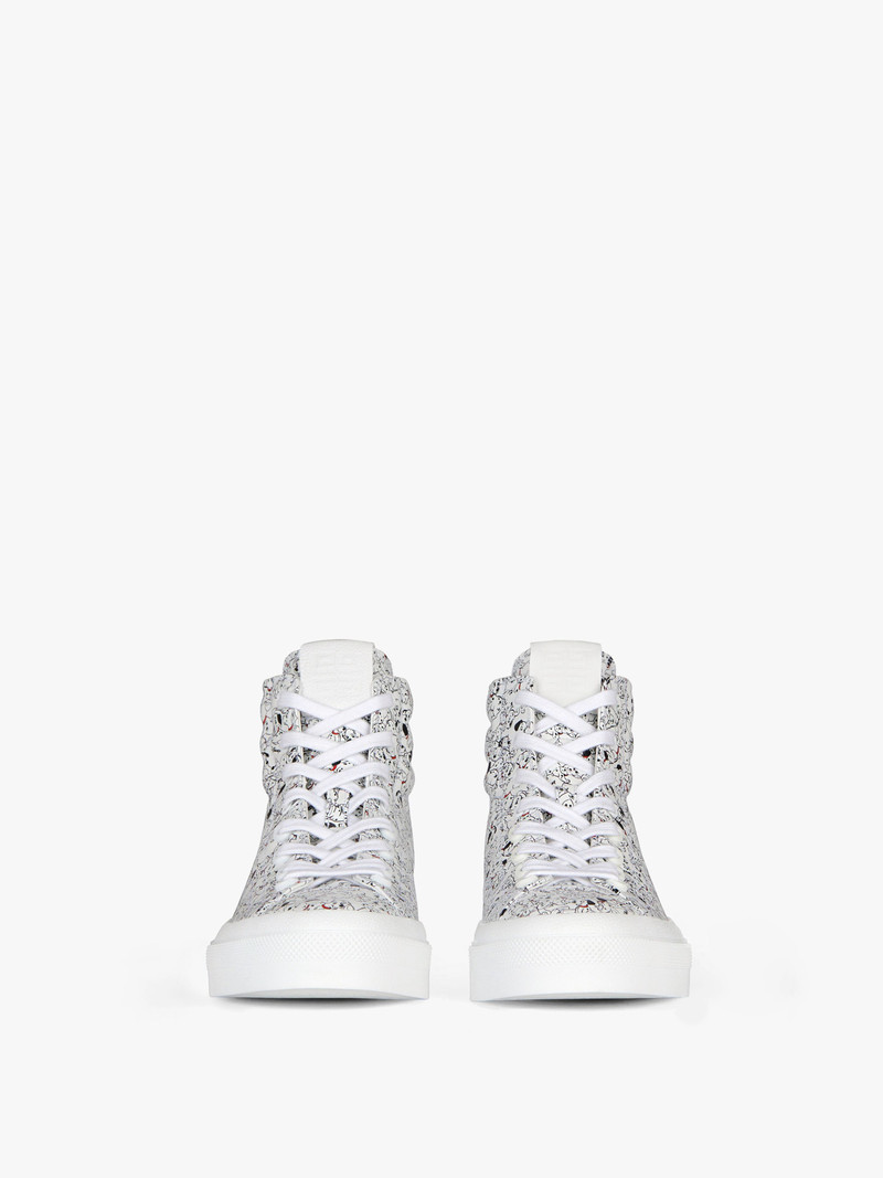 Givenchy 101 DALMATIANS CITY HIGH SNEAKERS IN LEATHER outlook