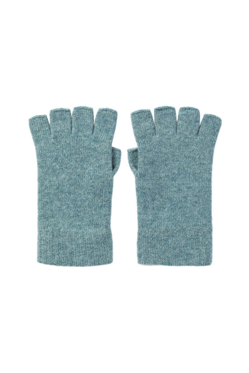 Fingerless Green Cashmere Gloves 1