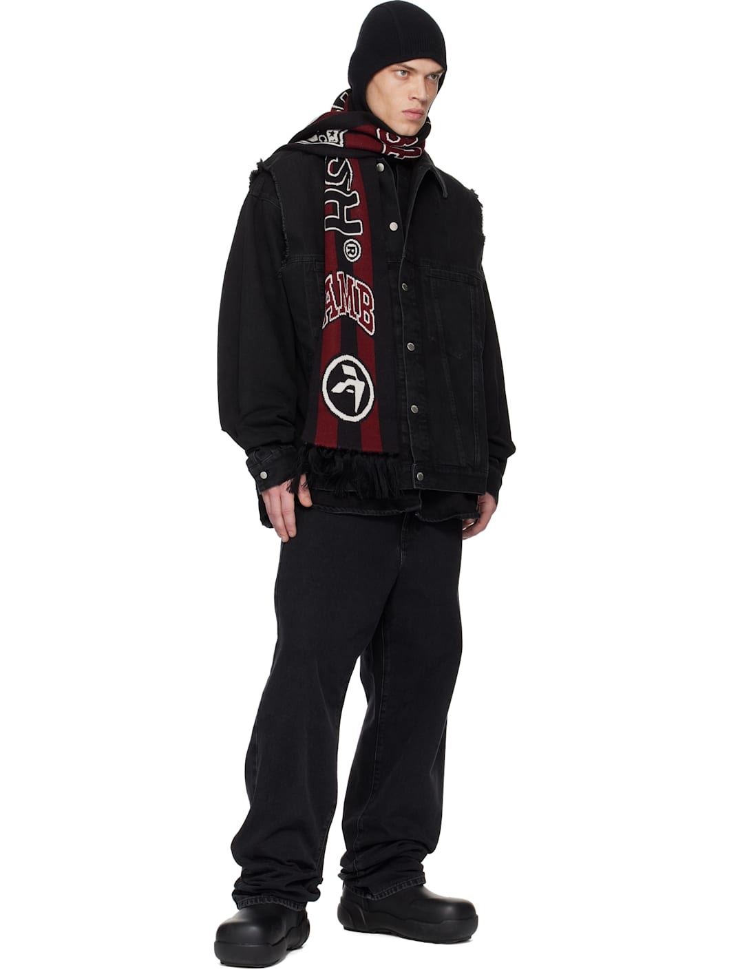 Burgundy & Black Stadium Scarf - 3