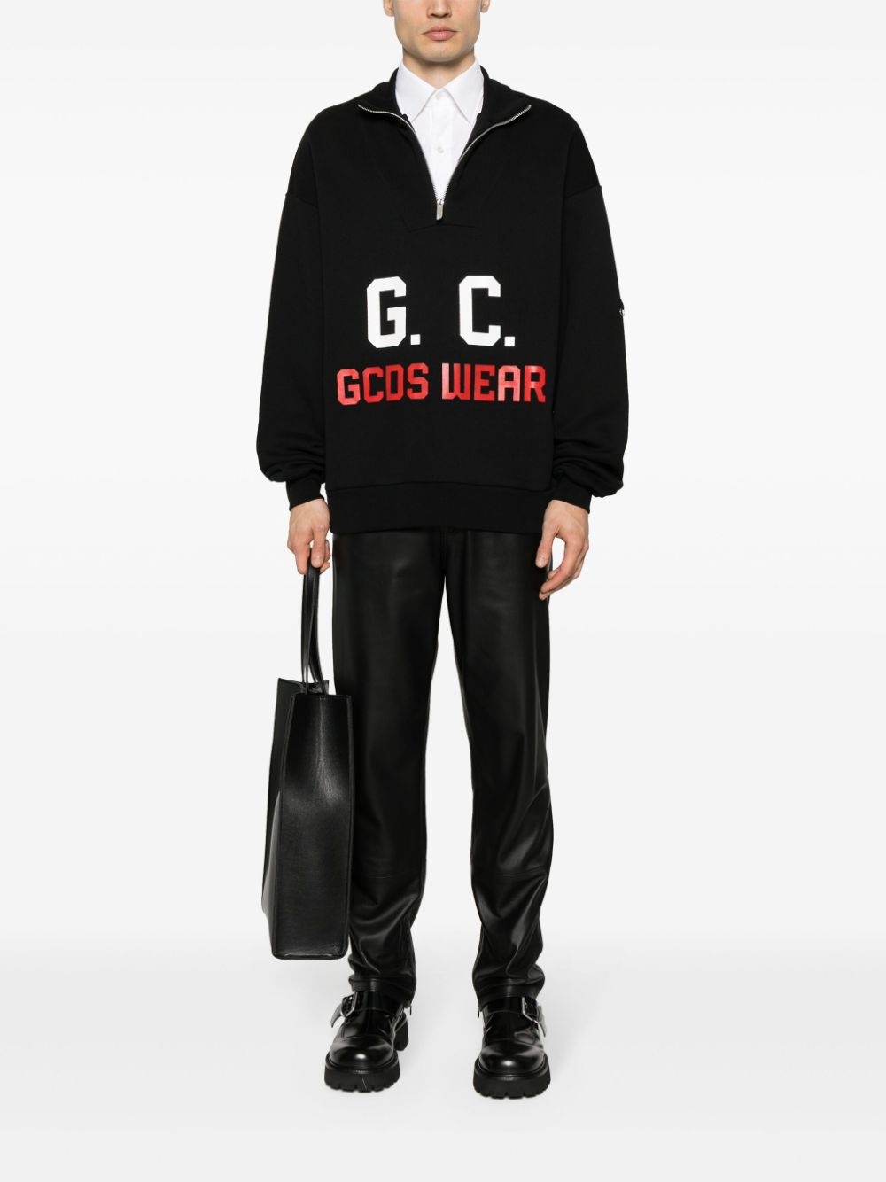 logo-print half-zipped sweatshirt - 2