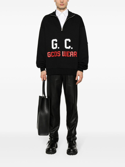 GCDS logo-print half-zipped sweatshirt outlook