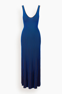 staud claretta striped knit maxi dress STAUD Claretta Open Back Knit Maxi Dress