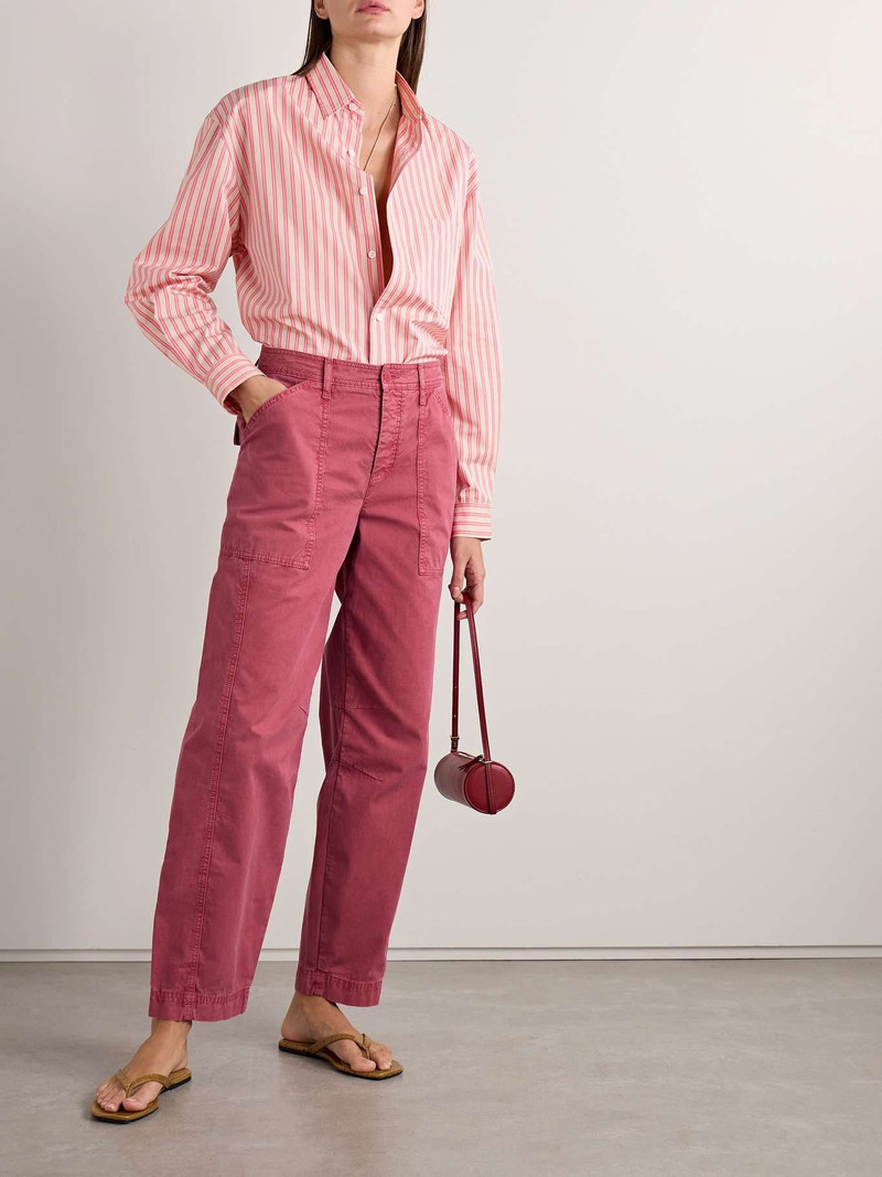 MATTEAU Cotton-twill straight-leg cargo pants Pink outlook