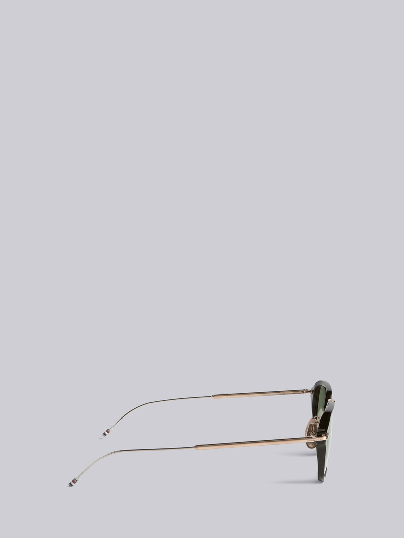 TB423 - Black White And Gold Clubmaster Sunglasses 3