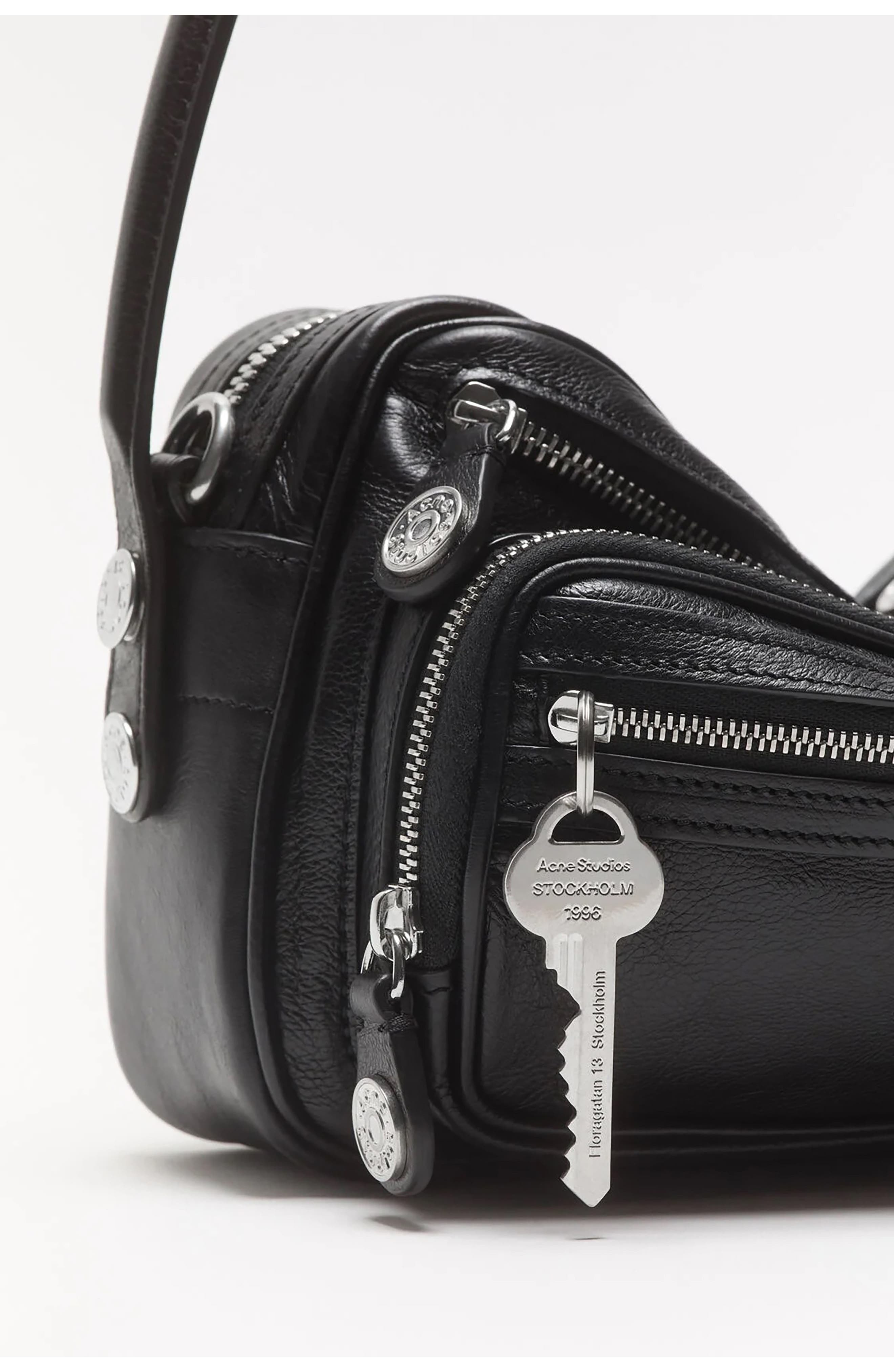 Acne Studios Small Camero Leather Shoulder Bag in Black at Nordstrom - 6