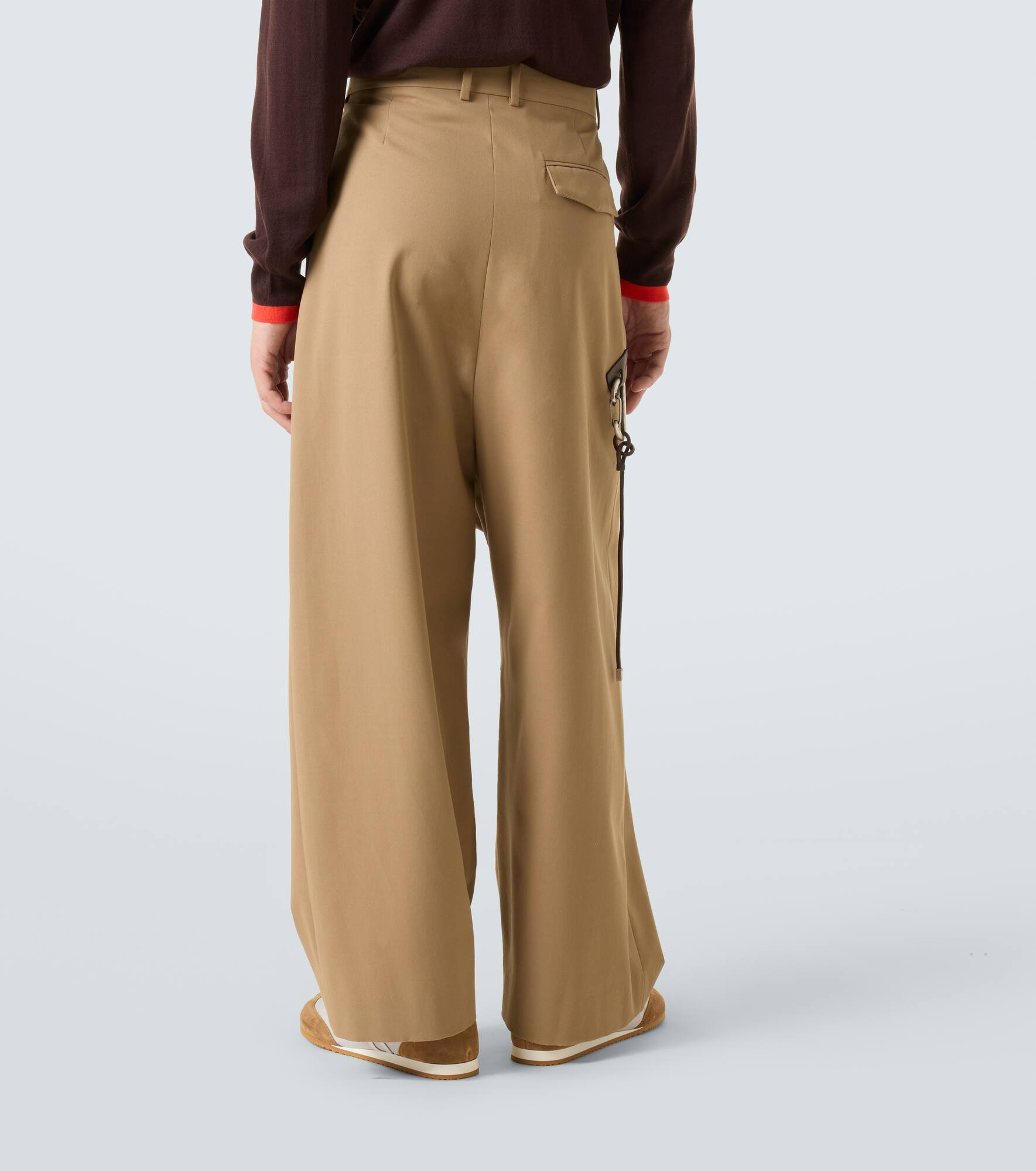 Cotton twill wide-leg pants - 4