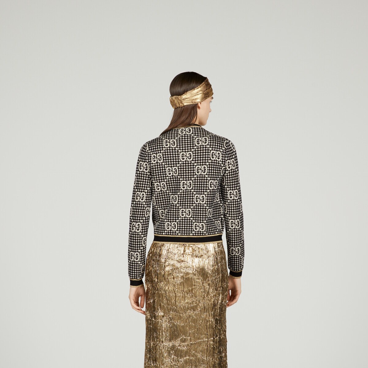 GG wool blend jacquard cardigan - 6