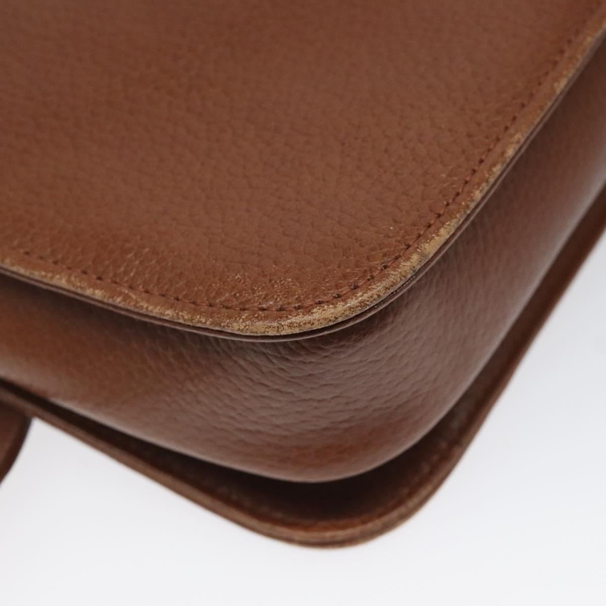 Burberry Shoulder Bag Leather Brown Gold - 16