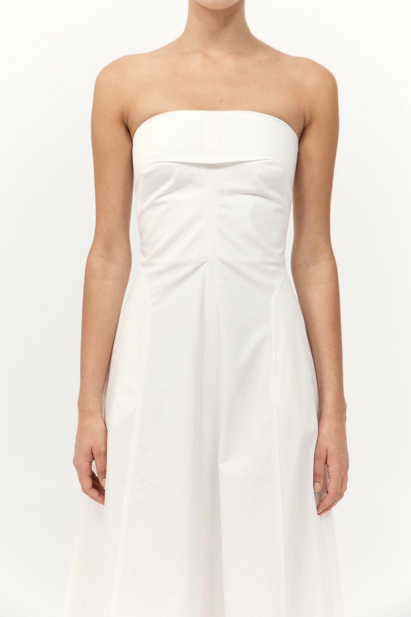 Sculpted Cotton Strapless Dress - Milk 3