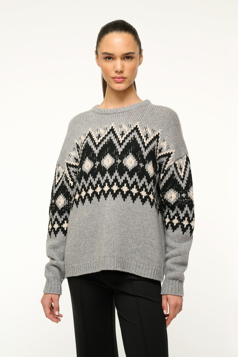 STAUD STAUD MORITZ SWEATER HEATHER GREY MULTI FAIRISLE outlook