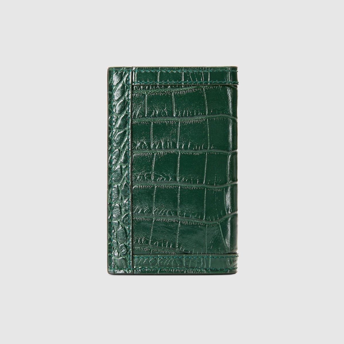 Crocodile card case with Double G - 4