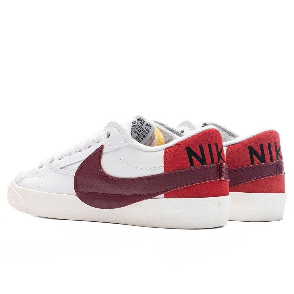 NIKE WOMEN'S BLAZER LOW '77 JUMBO - WHITE/DARK BEETROOT/CINNABAR/BLACK - 3