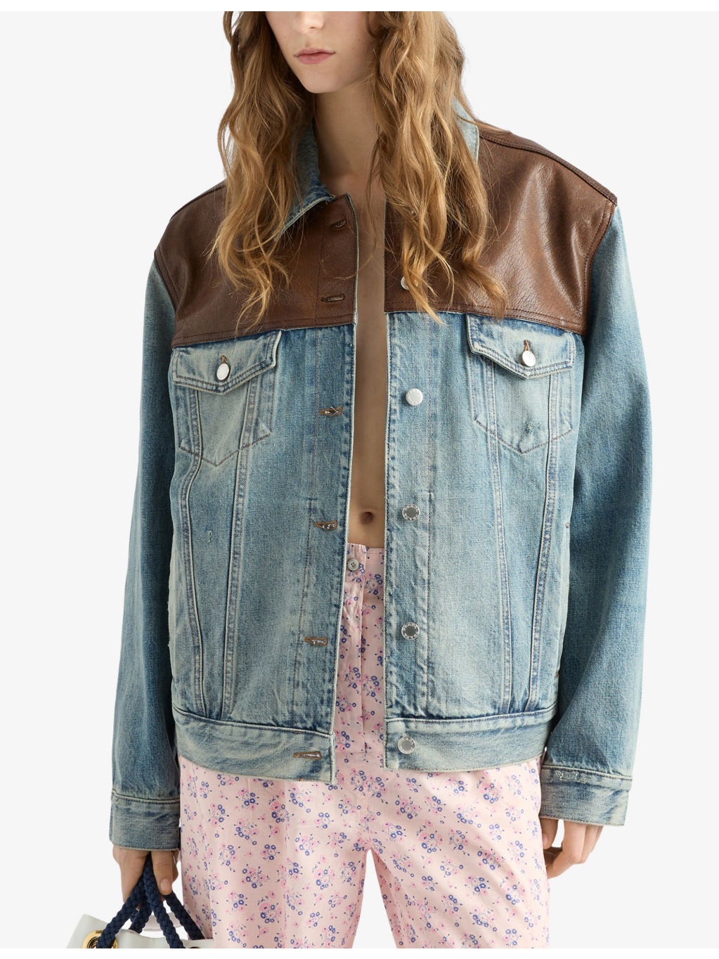 Logo-Embellished Denim and Leather Blouson Jacket - 3
