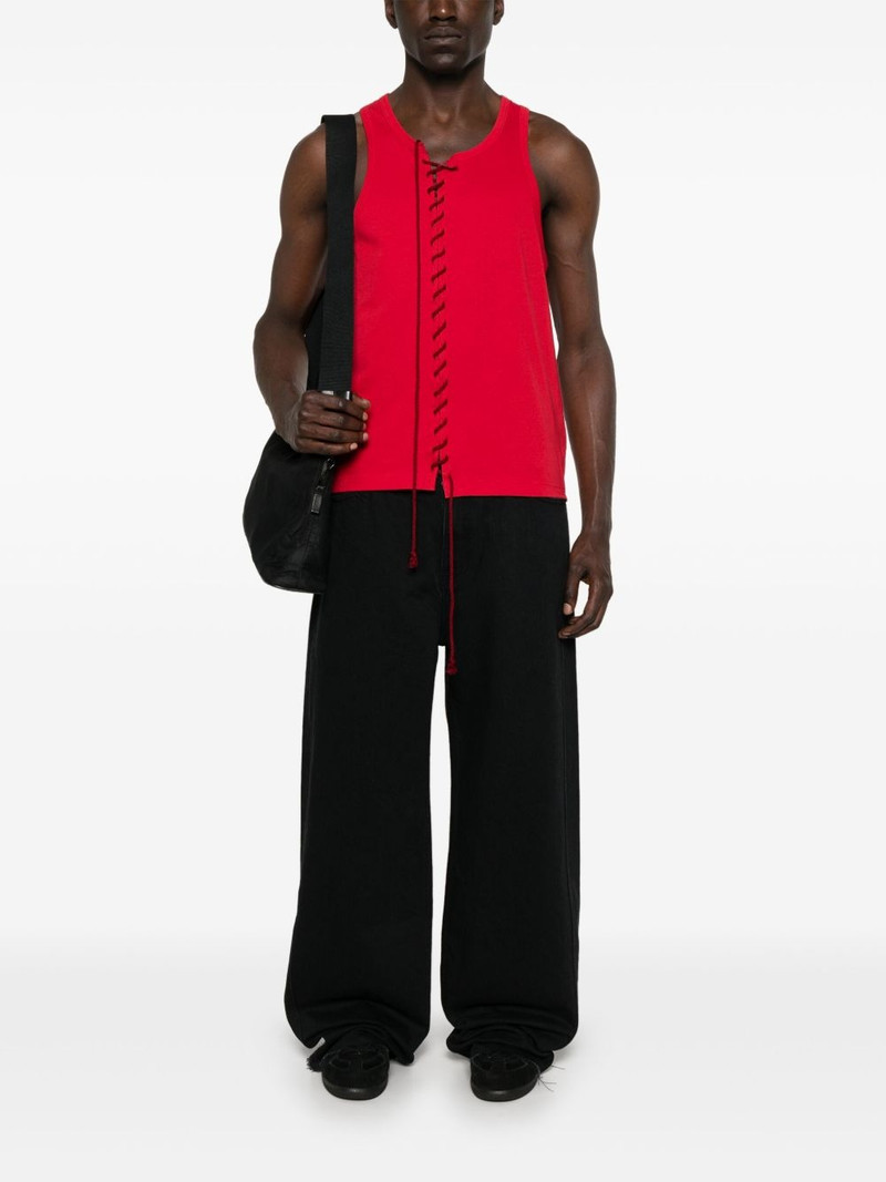 Yohji Yamamoto lace-up tank top outlook