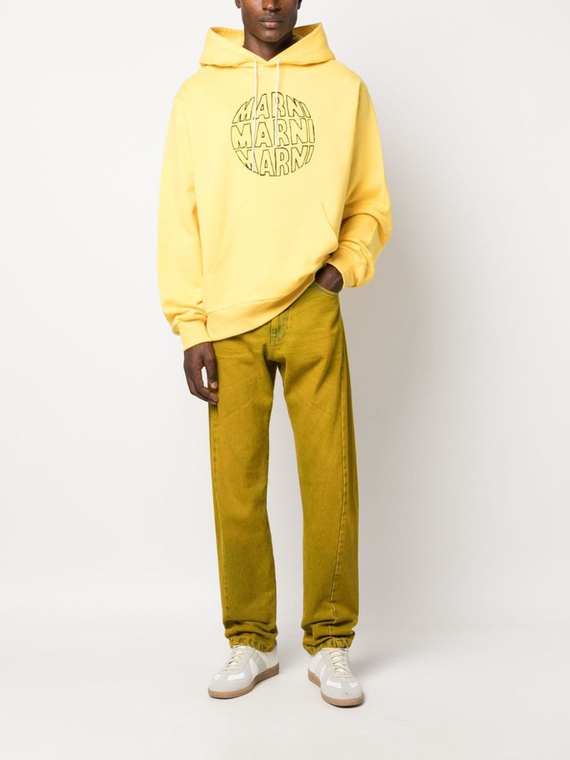 Marni logo-print cotton hoodie outlook