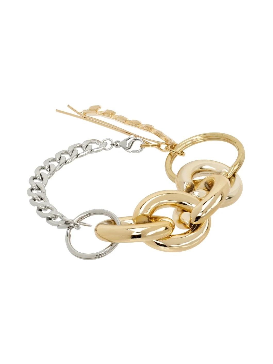 Silver & Gold Materialmix Hairpin Bracelet - 1